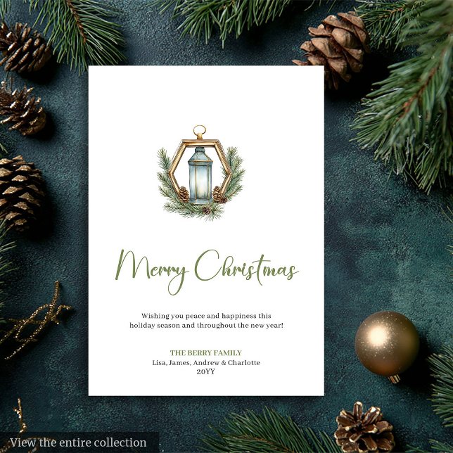 Klassisk Bohemisk Neutral Akvarell Julkort (Classic Bohemian Neutral Watercolor Holiday Card)