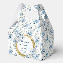 Klassisk Boho Light Blue Guld Wedding Favor Box Presentaskar