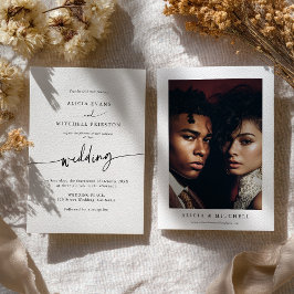 Klassisk Boho minimalistisk bröllopsfotografi med  Inbjudningar