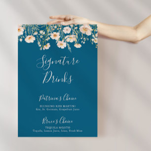 Klassisk Boho  Wildblomma Namnteckning drycker Poster