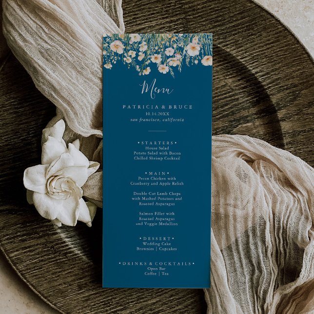 Klassisk Boho  Wildblommiddag Meny (Skapare uppladdad)