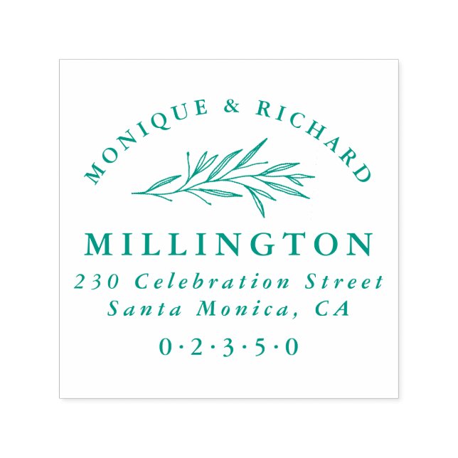 Klassisk botanisk Bröllop Formal Returadress Självfärgande Stämpel (Design)