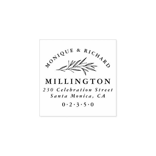 Klassisk botanisk Bröllop Formal Returadress Stämpel (Tryck)