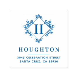 Klassisk botanisk monogramReturadress Självfärgande Stämpel