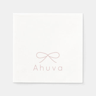 Klassisk Bow Cocktail Napkin på Rosa i muave Pappersservett