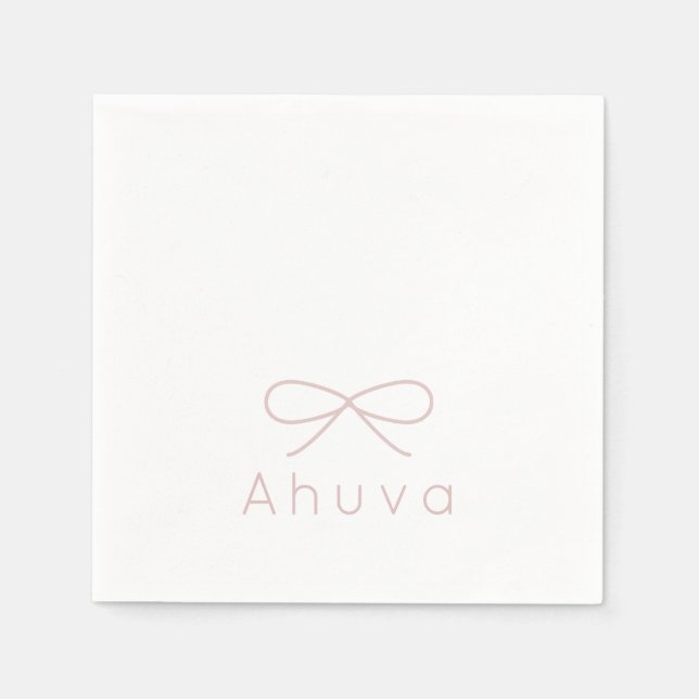 Klassisk Bow Cocktail Napkin på Rosa i muave Pappersservett (Framsidan)