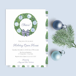 Klassisk Boxwood Blue White-Julfest Inbjudningar