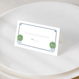 Klassisk Boxwood Topiary Blue Greece Nyckel Mixed  Placeringskort