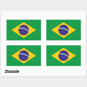 Klassisk brasiliansk flaggsticker djärv patriotisk rektangulärt klistermärke