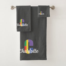 Klassisk brev C-färgad med monogrammat grått