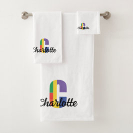 Klassisk brev C-färgad, monogrammad vit