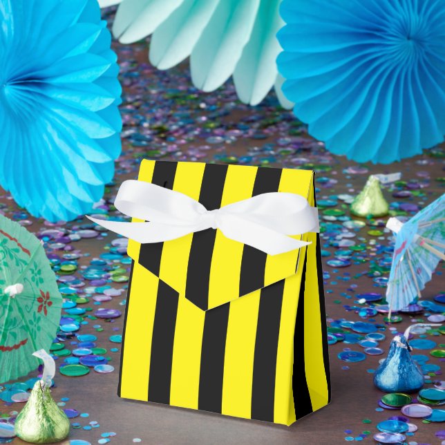 Klassisk Bright-Gult och Black Stripe Tält Presentaskar (Part)