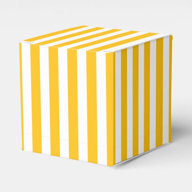 Klassisk Bright Sunny Gult Orange & White Rand Presentaskar (Framsidan Sidan)