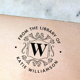 Klassisk British Monogram Personal Bibliotek Bok Stämpel