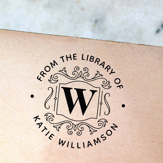 Klassisk British Monogram Personal Bibliotek Bok Stämpel (Skapare uppladdad)