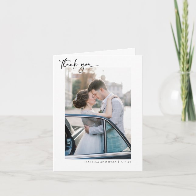 Klassisk Bröllop-calligrafi - tackkort (Framsida)