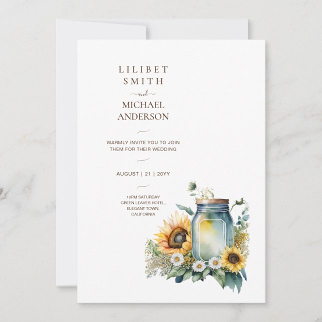 Klassisk Bröllop-dagsluss för barn Pension Inbjudningar (Framsida)