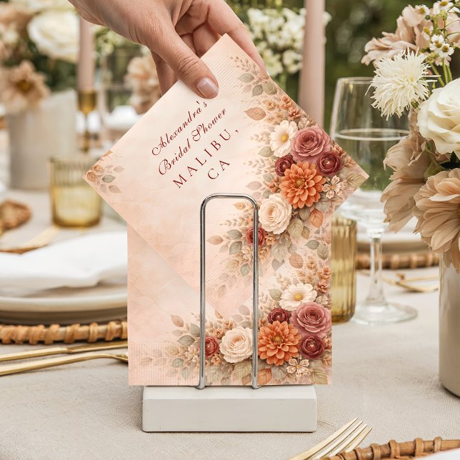 Klassisk Bröllopsfest för Hösten med Blommor Pappersservett (Skapare uppladdad)