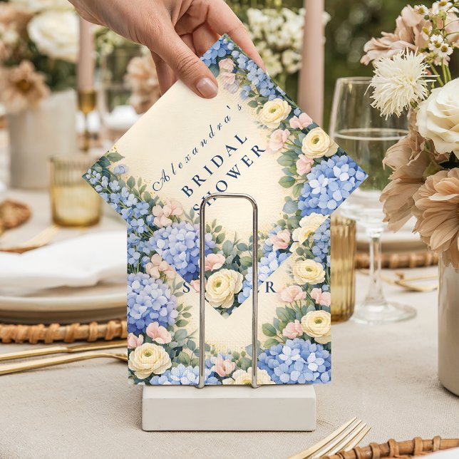 Klassisk bröllopsfest med hydrangea-blommor pappersservett (Skapare uppladdad)