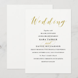 Klassisk bröllopsinbjudan i Faux Guld Inbjudningar