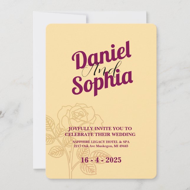 Klassisk bröllopsinbjudan inbjudningar (Framsida)