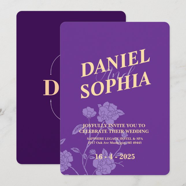 Klassisk bröllopsinbjudan inbjudningar (Fram/baksida)