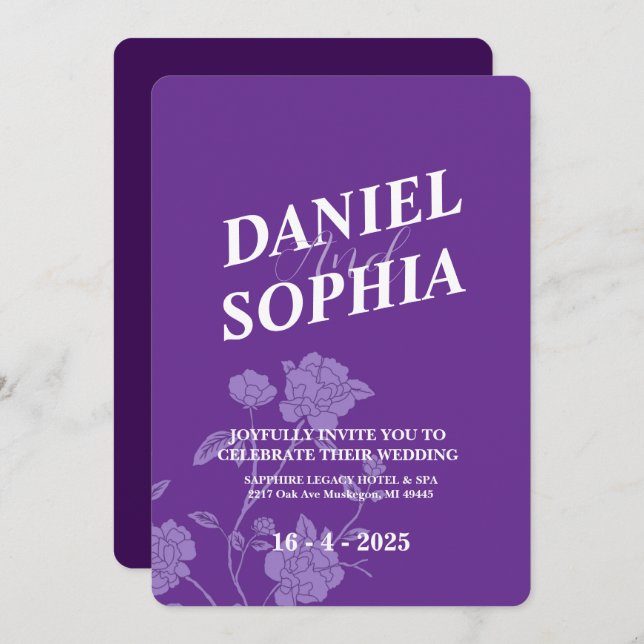 Klassisk bröllopsinbjudan inbjudningar (Fram/baksida)