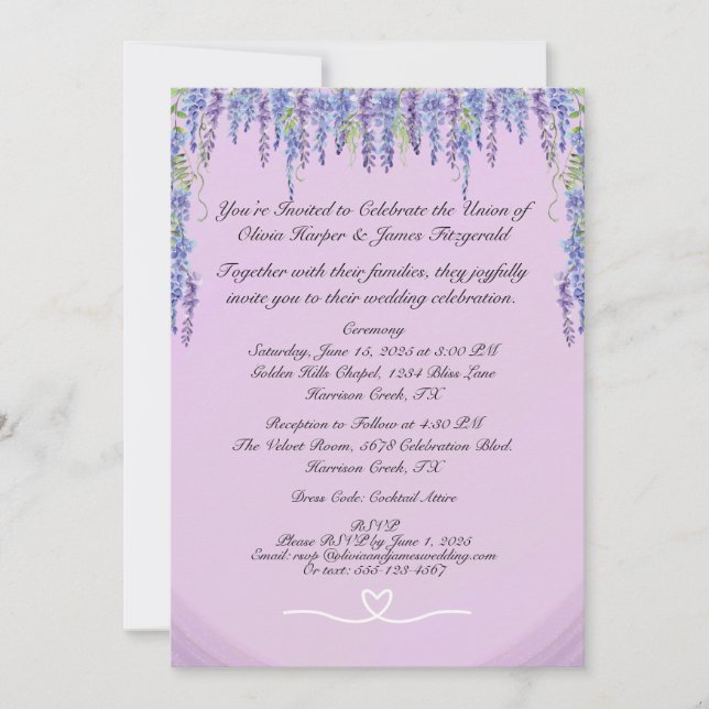 Klassisk bröllopsinbjudan inbjudningar (Framsida)