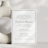Klassisk Brun Kant Script Elegant Bröllop RSVP