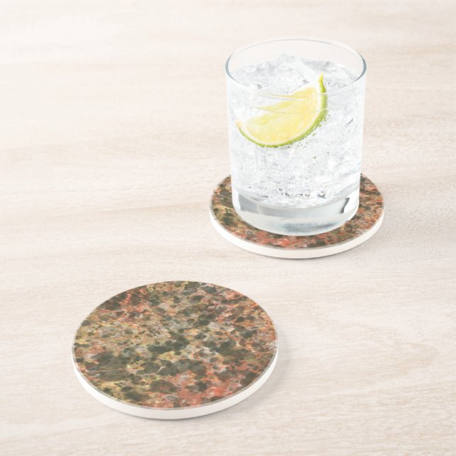 Klassisk brun Marble Mönster Drink Underlägg Gift (Sidan)