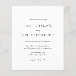 Klassisk budget allt i en bröllopsinbjudan