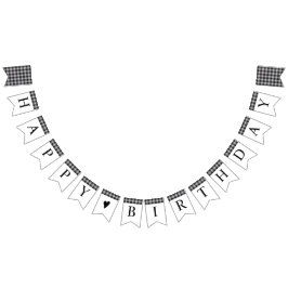 Klassisk Buffalo Play Check Black White Birthday Vimplar