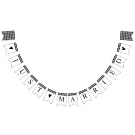 Klassisk Buffalo Play Check Black White Bröllop Vimplar