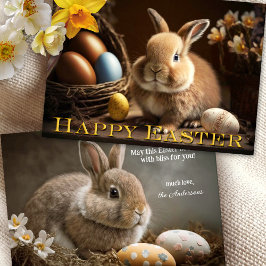 Klassisk bunny med Eggs Glad påsk Card