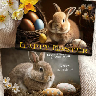 Klassisk bunny med Eggs Glad påsk Card