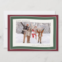 Klassisk burgunder och grön Glad Jul-fotografi