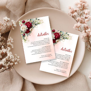 Klassisk burgunderblommig förgylld grönskadekorati tilläggskort