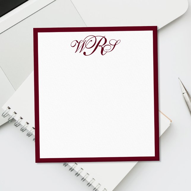 Klassisk burgundermonogram anteckningsblock (Skapare uppladdad)