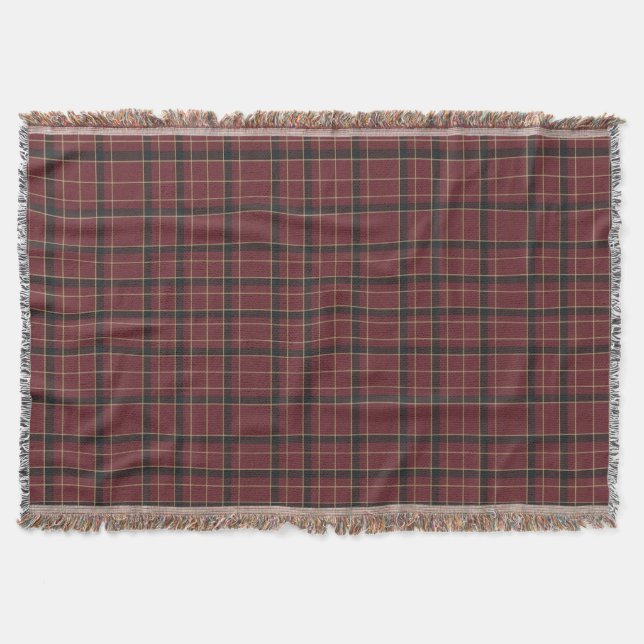 Klassisk burgunderröd jul-tartan-ruta filt (Framsidan)