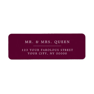 Klassisk Burgundy Elegant-Returadress Returadress Etikett