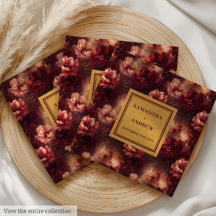Klassisk burgundy Guld Bröllop-middagslöjor Pappersservett