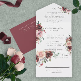 Klassisk burgundy Ro & Peony allt i ett och samma