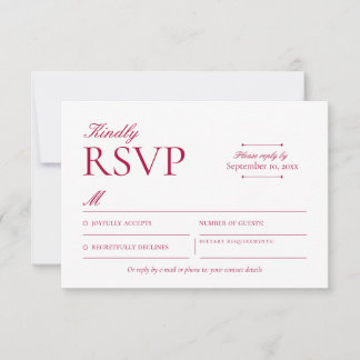 Klassisk Burgundy RSVP-kort OSA Kort