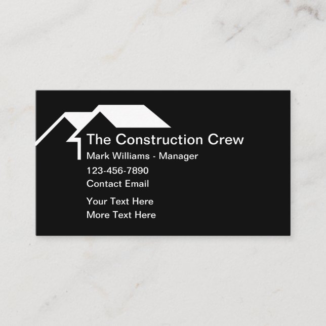 Klassisk byggarbetskortsmall visitkort (Framsida)