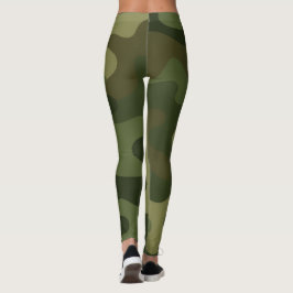 Klassisk Camo Print Earthy Grönt & Brown Tones Leggings