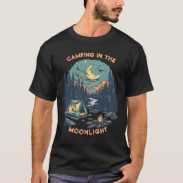 Klassisk camping i månsken t shirt