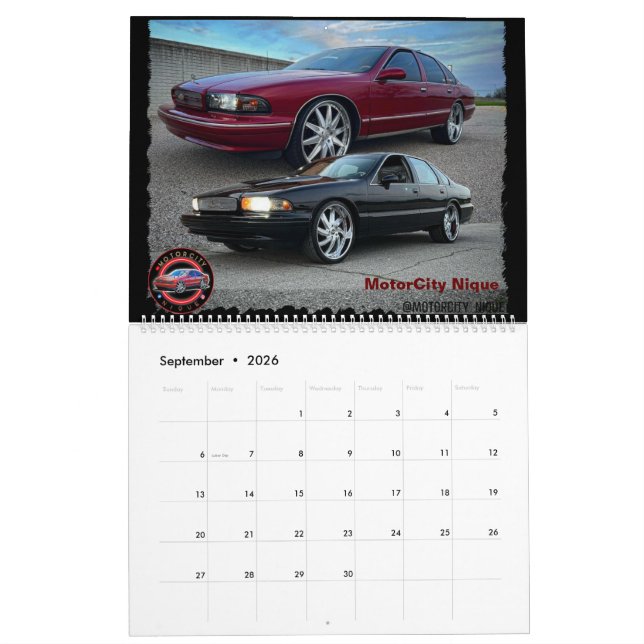 Klassisk Caprice & Impala Box Bubble & Donk Car Ca Kalender (Sep 2026)