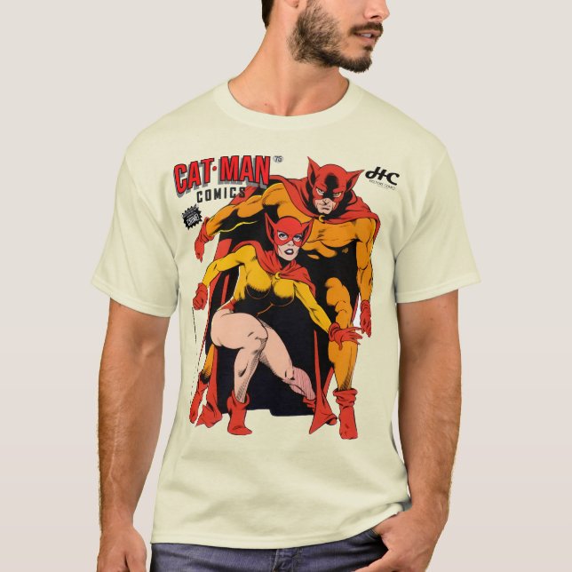 Klassisk CAT-MAN Comics T-Shirt (Framsida)