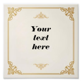 Klassisk certifikatmall med Ornate Guld Acce Fototryck