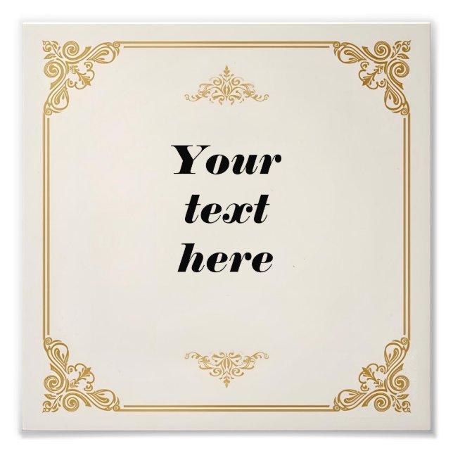 Klassisk certifikatmall med Ornate Guld Acce Fototryck (Framsidan)